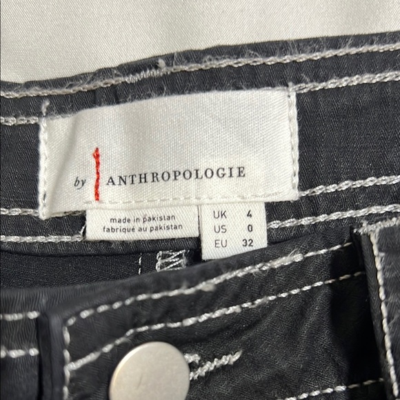 Anthropologie Black Cargo Pants with White Stitching - Picture 4 of 13